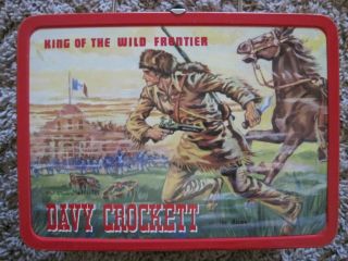 Vintage 1955 Davy Crockett Kit Carson Lunch Box by Adco Liberty Nice 
