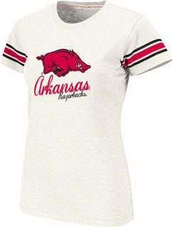 Arkansas Razorbacks Womens Ivory Backspin Slub Knit T Shirt