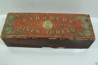 Barbours Irish Flax Linen Thread Cardboard Box 1866 Old Advertising 