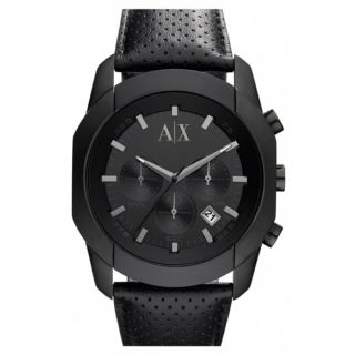 Armani Exchange AX1170 Mens Black Dial Black Plated Stainless Steel 