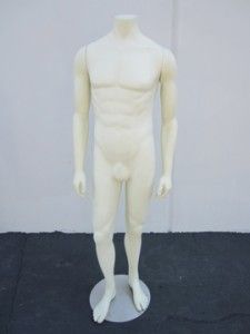 1295~FULL BODY FORM~MANNEQUIN~MUSCULAR TORSO MALE MANNEQUIN~~W/ STAND 