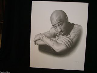 Tupac Arms Print Singer Rapper Charcoal Art Drawing Kadinsky