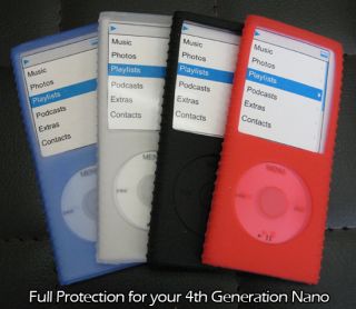 4pc Silicone Case for iPod Nano 4th Generation 8GB 16GB