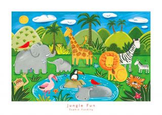 Sophie Harding Jungle Fun Waterhole Animals Print