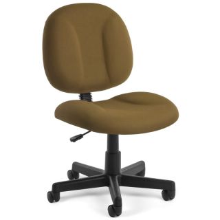 Taupe Armless Fabric Highly Comfortable Task Office Desk Chair