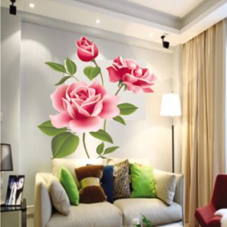 Rose Flowers Romantic room decor art mural WALL DECAL DECOR Wall 