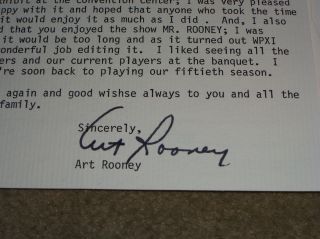 Art Rooney Typed Letter Signed Pittsburgh Steelers Pro Football HOF 