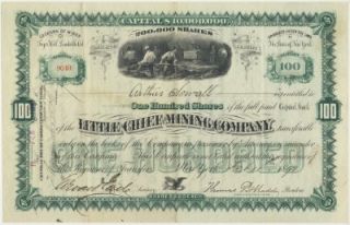 1891 Stock Little Chief Mining Co Leadville Colorado