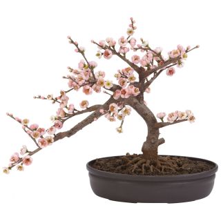 New Artificial Silk Pink Flower Cherry Blossom Small Realistic Bonsai 