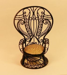 Victorian Wire Artisan Peacock Chair Dollhouse Miniature