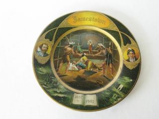 Jamestown Indian Vienna Tin Art Plate Historical Plate