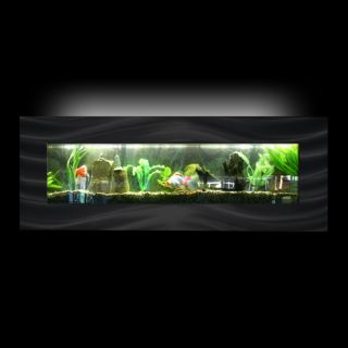 New Aussie Aquarium Vista Wall Mounted Fish Tank Brushed Aluminum 
