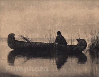 C1900 72 Folio Native American Indian Canoe Duck Hunting Photo Art 