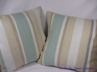 15  Laura Ashley Eau de Nil Awning Stripe Linen Fabric Scatter 