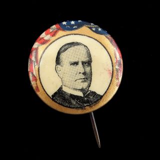 Original 1900 Wm McKinley Presidential Campaign Pin by Whitehead Hoag 