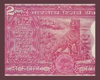 RUPEES Banknote of INDIA   1970   Ashoka LIONS   Indian TIGER   Pick 