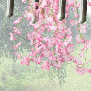 Artificial Fake Pink Cherry Flowers Blossom Spray Branch Wedding