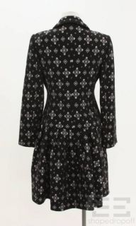 Armani COLLEZIONI 2pc Black Metallic Silver Jacket Skirt Suit Set Size 