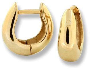 Classic Huggies U Shape Hoop Earrings 18K Yellow Gold