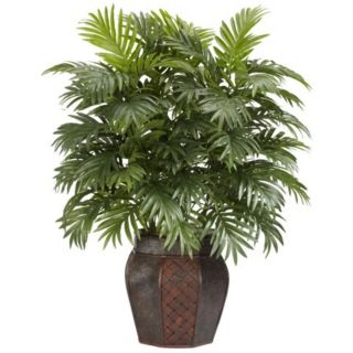  Looking Artificial Tropical Faux Areca Palm Silk Plant w Vase