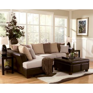 Ashley Logan Sectional With Left Corner Chaise Stone 19401 16 67