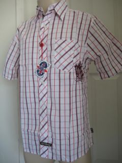 English Laundry Woven Plaid Short Sleeve Shirts 17 L