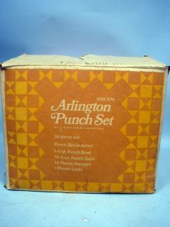 Vintage Anchor Hocking 26 Piece Arlington Punch Bowl Set #300/271 With 