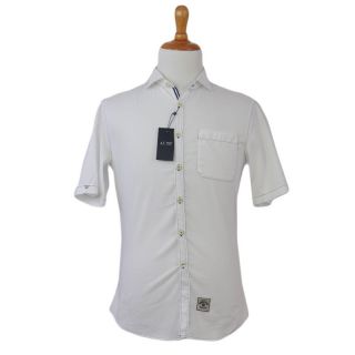 Armani Jeans White Short Sleeve Casual Shirt US XL EU 2XL