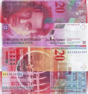 Switzerland 20 Francs P 69 UNC Note Arthur Honegger 2005