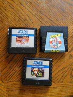 Atari 5200 games Real sports Baseball, Popeye, Missile Command.