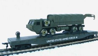HO Scale Model Power Army Military Flat w Lift Truck