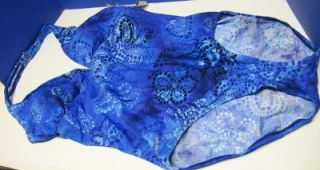 speedo 1 pc swimsuit new size 16 swim blue moderate nwt
