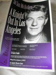 Sir Ian McKellen Vintage 1997 Autographed Poster For A Knight Out in L 