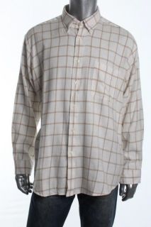 John Ashford New Ivory Flannel Long Sleeve Button Down Shirt XL BHFO 