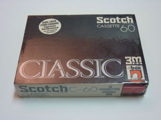 Brand New 3M Scotch Classic Audio Cassette Tape 60 Minutes CBOX 1980s 