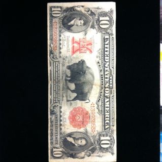1901 $10 Ten Dollar Legal Tender Note Bison Very Good