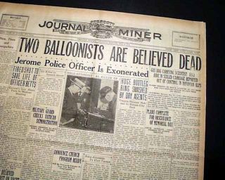 1st Balloon Flight Stratosphere Piccard 1931 Newspaper