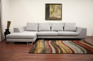 Aurelia Contemporary Modern Twill Sectional Sofa