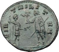 Aurelian 270AD Authentic Ancient Roman Coin Soldier w Victory Spear 