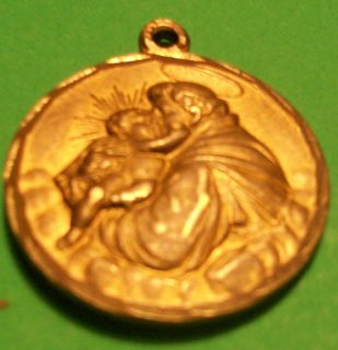 Antique Religious Medal St Francis of Assisi