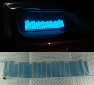 Car Sound Music Activated Equalizer Glow Light Blue Kit