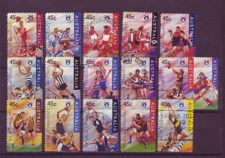 1996 Australia Football Complete Set 16 Stamps Good Used