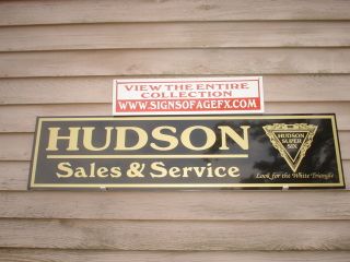   30s Hudson Classic Antique Auto Garage Art Dealer Service Sign