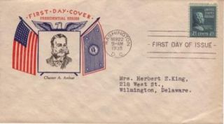 FD037   USA First Day Cover Cacheted 1938 Arthur