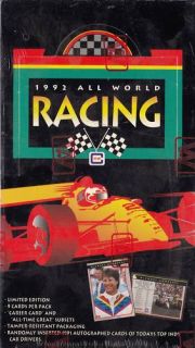   1992 Indy 500 All World Racing Trading Cards 36 Packs per Box