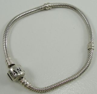 Authentic Pandora Sterling Silver Snake Chain Charm Bracelet 6.75 