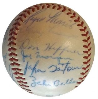 1959 Kansas City Athletics Team 27 SIGNED Baseball ROGER MARIS JSA 