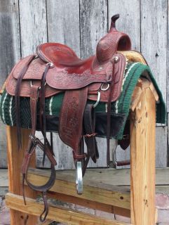 Used 16 1 2 Cutting Saddle by Jeff Smith Cowboy Collection Slick Seat 