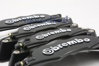 Front Rear Universal Disc Brake Calipers Covers Brembo Look 3D Black 