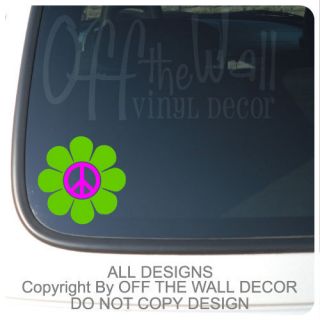 Retro Peace Daisy Flower Vinyl Car Decal Sticker